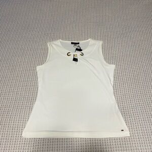 Tommy Hilfiger Women's White Sleeveless Top